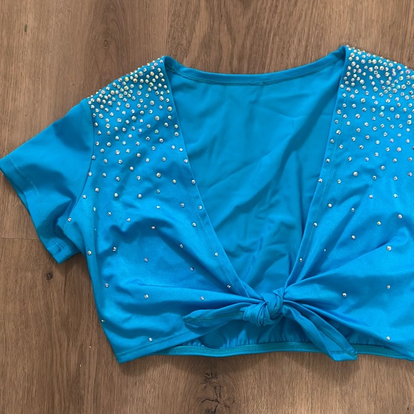 Blue Rhinestone NFL Cheer Two-Piece Set - Picture 3 of 5